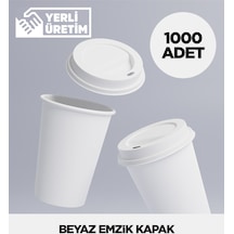 12 Oz Emzik Kapak Siyah Veya Beyaz - 1000 Adet Beyaz