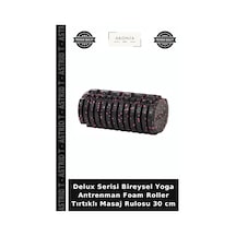Delux Serisi Bireysel Yoga Antrenman Foam Roller Tırtıklı Masaj Rulosu 30 Cm Siyah - Pembe