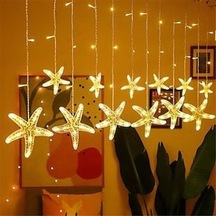 Yıldız Perde Led Günışığı Fişli Çok Renkli