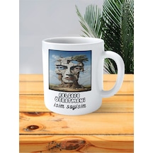 Felsefe Öğretmeni Baskılı Kupa Bardak İsimli Kişiye Özel Heykel Mavi Göz Ağaç Çok Renkli