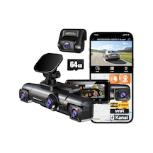 Hupejos 360 Araç Kamerası Araç Ön Arka 4 Kanal Araç Kamerası Araç Kamerası Fhd 1080px4.4 150 Geniş Açı, Wdr Gece Görüşü 8 Ir Led , 3,18" Ips Ekran, G-sensor, Wifi Gps, 7/24 Park Modu, 64 Gb Sd Kart