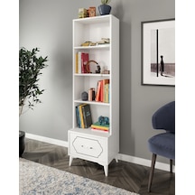 Hayal Modern Çekmeceli Mdf Kitaplık Beyaz - Tamamı 1. Kalite Mdf