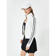 Koton Zipper Crop Sweatshirt Ekru 4sal10525ık Ekru
