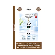 Mini Powerbank 5000 Mah Panda Pb5000 Siyah Beyaz Bireysel Şarj Küçük Boyut Anahtar Süsü Çok Renkli