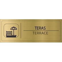 Mayeka Teras İsimlik Altın Metal Kapı İsimliği Levhası Yönlendirme Tabelası