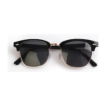 Unisex Siyah Güneş Gözlüğü Vintage Siyah - 700936458 Altın