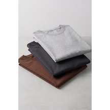 Kiagu Kız Erkek Çocuk Basic Tişört 3'lü Set Pamuklu Uzun Kollu Çocuk Tişört 2-13 Yaş T-shirt 3'lu Set5