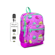 Coral High 3 Bölmeli Usb-aux Soketli Pembe Okul Çantası 23261 Pembe