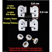 Duşakabin Plastik Kapı Yedek Parçası Duşakabin Tekeri 2.1 x 2.6 x 3.6 CM Beyaz