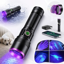 365nm Uv Siyah Işık El Feneri 20w Güçlü Led, Type-c Şarjlı, Ip65 Dayanıklı Gövde Diğer