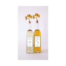 Altın Ginkgo Akıtmaz Tıpalı Dibi Çukur Şeffaf Cam Şişe 2'li 750 Ml Yağdanlık Yağlık Çok Renkli