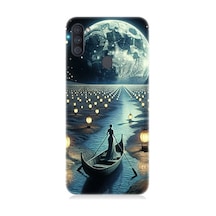 Samsung Galaxy M11 Uyumlu Ay Işığında Sandal Yolculuk Desenli Silikon Kılıf Çok Renkli