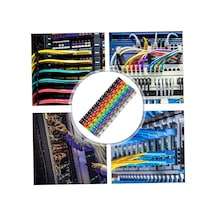 0-9 Dijital Kodlu Renkli Kablo İşaretleyici, Pvc Malzeme, Çok Renkli, Silindirik, Mat Finish, 100 Adet, Numaratör 6 Mm