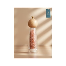 Chacha Home Luxury Bamboox Akrilik Tuz Ve Karabiber Değirmeni Baharat Öğütücü Şeffaf Lüx Gold Detaylı Büyük Boy