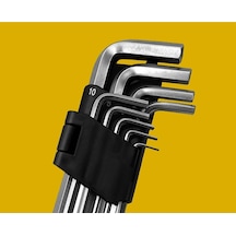 9 Parça Kısa Boy Çelik Alyan Anahtar Seti Allen Set Keneth Kısa Alyan Takımı -9pcs - 2mm-10mm