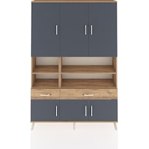 Arges Dolap 8 Raflı 2 Çekmeceli 6 Kapaklı 132x30x195 Çam-antrasit/çam Antrasıt/atlas Çam