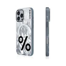 İphone 16 Pro Uyumlu Kılıf Magsafe Şarj Özellikli Youngkit Mathematical Serisi Kapak Gümüş