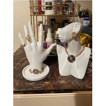 21cm Dekoratif Takı Organizer Manken Standı Set Şık Makyaj Mücevher Kolye Tasarım Sergi Yüzük