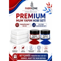 Premium Mum Yapım Hobi Seti - Parafin Wax 250 Gr - 2'li Toz Mum Boyası Seti - Kırmızı, Mavi Bkfabpw2502km Karışık