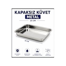 Kapaksız Küvet Metal 25 CM