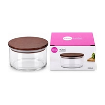 300 Ml Bambu Kapaklı Cam Saklama Çok Renkli