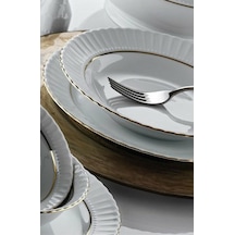 Kütahya Porselen Tabak Sedef Yaldızlı 25 Cm.servis Tabağı 6 Lı N11.13067