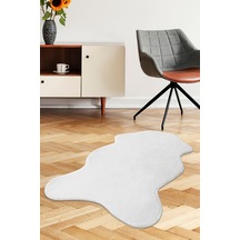 Dijidekor Antibakteriyel Beyaz Şekilli Post Dokuma Halı Peluş...