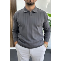 Erkek Açık Yaka Normal Kalıp Kazak Antrasit Edw412 Antrasit