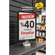 10 Adet - A4 Güçlü Mıknatıs Tutuculu Fiyatlık Etiketlik Dikey Yatay Ve Bilgilendirme Çerçevesi Siyah