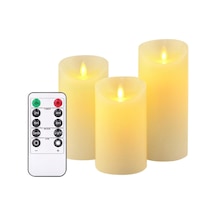 Geeroyoo "3'lü Uzaktan Kumandalı Led Mum Seti - Noel Ve Parti Dekorasyonu İçin Sıcak Beyaz Işık" Diğer