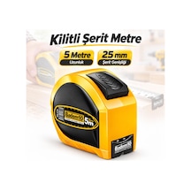 Tr Kilitli Şerit Metre 25 Mm X 5 Mt Mobilya Dolap Ölçümüne Uygun Atölye İşleri İçin Pratik Ölçüm Aleti 0 - 300 MM