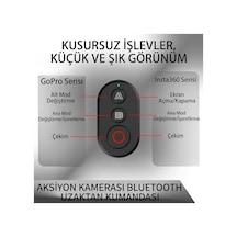 Aksiyon Kamerası Uzaktan Kumanda Djı Osmo 360/action 4/5 Pro/6 İle Uyumlu 40mah Batarya 25m Çalışma Mesafesi 1.5 Saat Şarj Süresi - Pratik Ve Hızlı Kontrol, Siyah