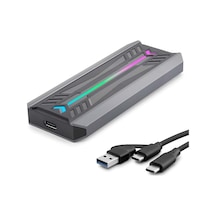 Ssd Kutu Type-c 3.1 + Usb3.0 Nvme M2 Chıp Rtl9210 Siyah Hdx1775