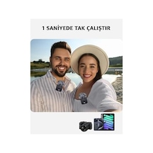 Robeve İkili Kablosuz Yaka Mikrofonu Type C Android İphone Uyumlu Canlı Yayın Ses Video Mikrofonu