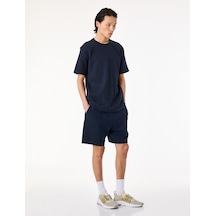 Koton Straight Fit Cepli Pike Kumaş Bermuda Beli Bağcıklı Spor Şort Lacivert 6sam40120nk