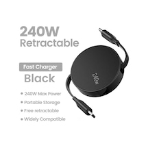 Crouch100/240w Pd Usb-c Geri Çekilebilir Hızlı Şarj Kablosu Iphone Uyumlu 15 Huawei Xiaomi Samsung Macbook Chınabej1.5m