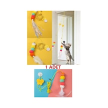Tafce Elastik Kendinden Yapışkanlı Renkli Kedi Oyun Oltası Kedi Oyuncağı Yapışkanlı Olta Eğitim Oyuncağı