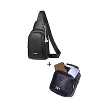 Newish Polo Erkek Bodybag Göğüs Çapraz Çanta Ve El Omuz Çantası New130 Siyah - Bronz