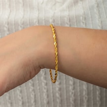 Casera's Gümüş Gold İkili Burgu Kadın Bilezik Csr2185707 Gümüş