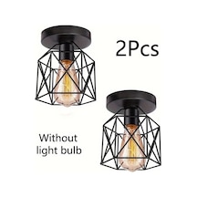 Dashanshop Modern Nordic Tavan Lambası 2 Adet Siyah E27 Avize Mutfak Koridor Fuar Siyah