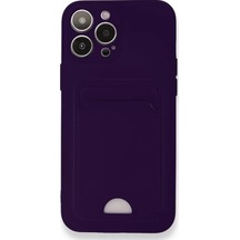 Newface Apple iPhone Uyumlu 12 Pro Max Kılıf Kelvin Kartvizitli Silikon - Derin Mor Belirtilmemiş