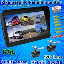 2 Adet Kelebek Kamera 6 Kanallı Qled Ekran 10'' Dvr Monitör 12 V
