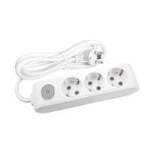 Viko Multi-let 3'lü Grup Priz Anahtarlı Topraklı Çocuk Korumalı 1 Metre Beyaz - 90117301