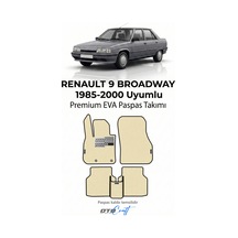 Otocraft Renault 9 Broadway 1985-2000 Uyumlu Krem 3d Havuzlu Eva Oto Paspas Takımı 5 Parça Araca Özel