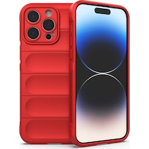Apple Uyumlu iPhone 16 Pro Kılıf Optimum Lens Çerçeveli Silikon Kapak Kırmızı