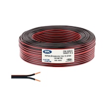 Elektrik Ve Hoparlör Kablosu Kordon 2x0.75 100mt - Siyah