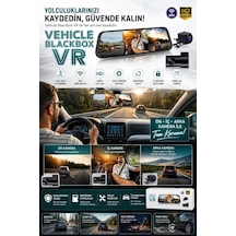 2k Ekran Tam Dokunmatik 9.66' Dikiz Ayna Araç Içi Kamera 1080p Arka