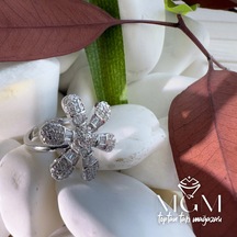 Pirinç Üzeri Rodyum Kaplama Zirkon Taşlı Yüzük Çok Renkli 41874606