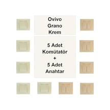 Ovivo Grano Krem 5 Adet Komütatör + 5 Adet Anahtar