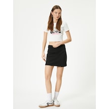 Koton Mini Etek Yüksek Bel Yırtmaç Detaylı Slim Fit Krep Scuba Kumaş Siyah 4sal70069ık Koton Mini Etek Yüksek Bel Yırtmaç Detaylı Slim Fit Krep Scuba Kumaş Siyah 4sal70069ık